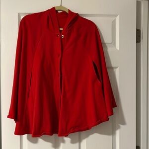 Vibrant Red Hooded Cape